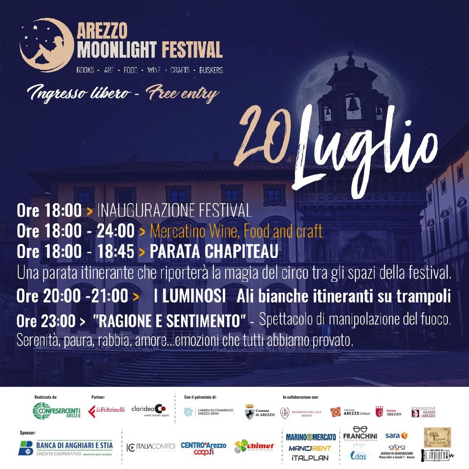 Confesercenti Arezzo, “Arezzo Moonlight Festival”: il 20 luglio l’inaugurazione